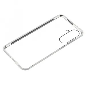 Magnetický kryt 360 pre Samsung Galaxy A56 strieborný