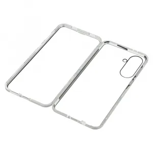 Magnetický kryt 360 pre Samsung Galaxy A56 strieborný