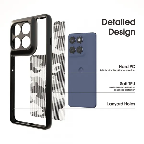 IBMRS Ochranný kryt pre Motorola Edge 60 / Edge 60 Fusion TRANSPARENT BLACK