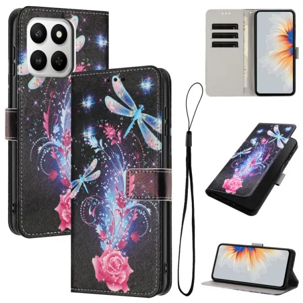 ART Peňaženkový kryt pre Honor 400 Smart 5G / Honor X7d DRAGONFLY