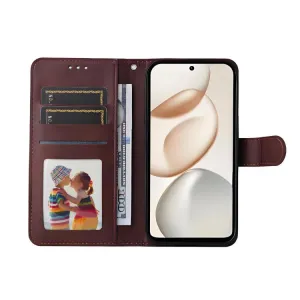 ENKAY PREMIUM SET Peňaženkové puzdro a ochranné sklo Honor 400 Smart 5G / Honor X7d hnedé