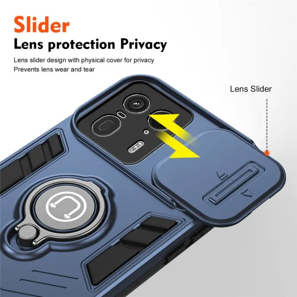 CAMPROTECT Obal s držiakom pre Motorola Edge 50 Ultra modrý