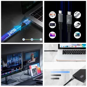MG WPS-UY41S kábel USB-C / Thunderbolt 4 4K 240W 1m, čierny