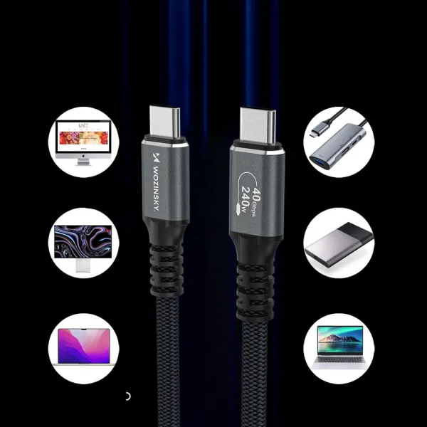 MG WPS-UY41S kábel USB-C / Thunderbolt 4 4K 240W 1m, čierny