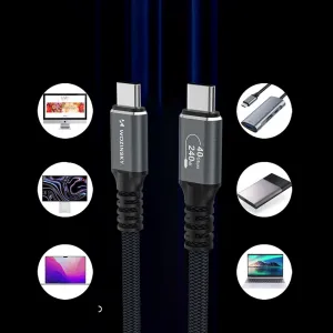 MG WPS-UY41S kábel USB-C / Thunderbolt 4 4K 240W 1m, čierny