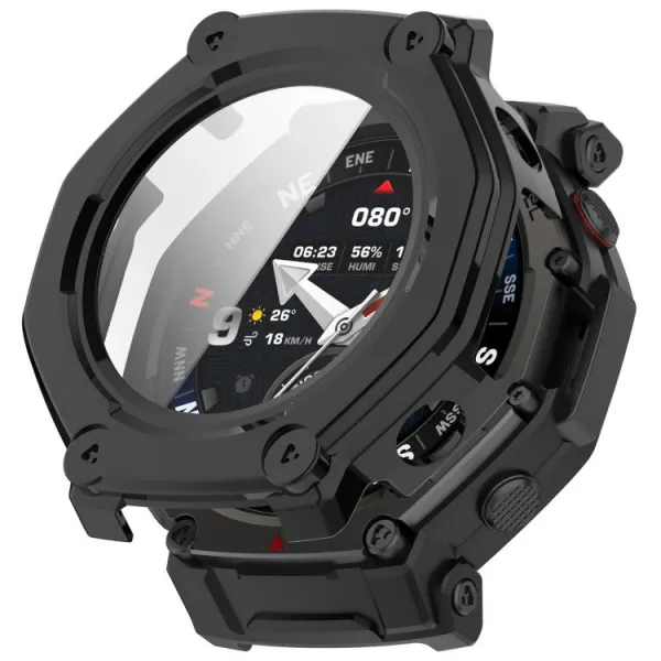 PC FULL COVER Plastový kryt so sklom pre Amazfit T-Rex 3 Pro 48mm čierny