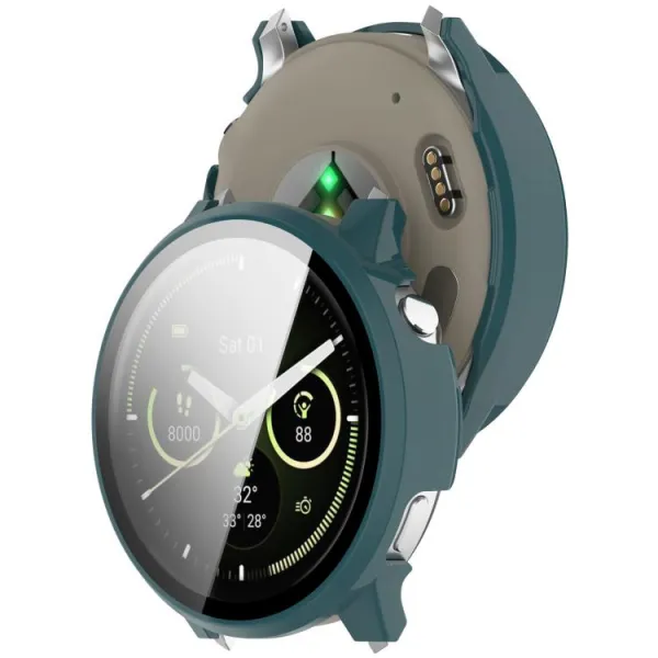 PC FULL COVER Plastový kryt so sklom pre Garmin Venu 4 41mm zelený