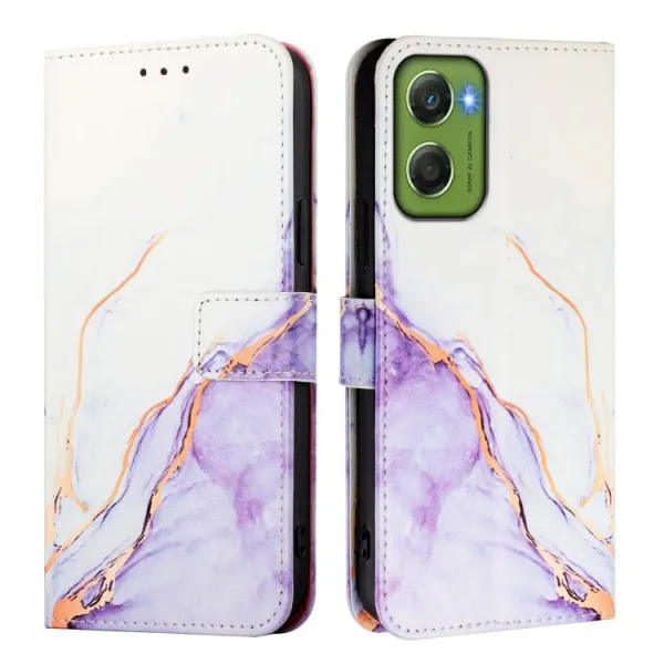 ART MARBLE Peňaženkový kryt pre Motorola Moto G06 / G06 Power WHITE PURPLE