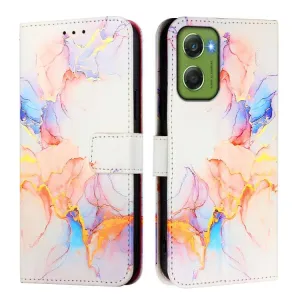 ART MARBLE Peňaženkový kryt pre Motorola Moto G06 / G06 Power WHITE ORANGE