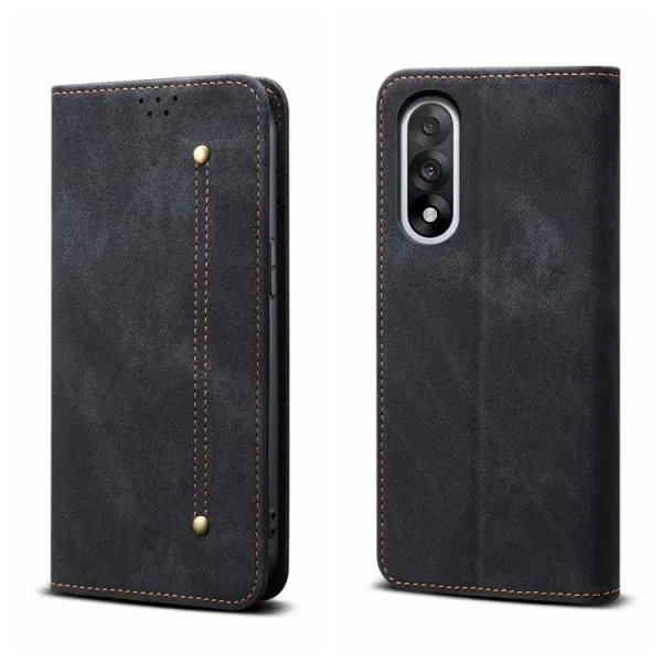 DENIM Peňaženkový kryt pre OnePlus Nord 5 5G čierny