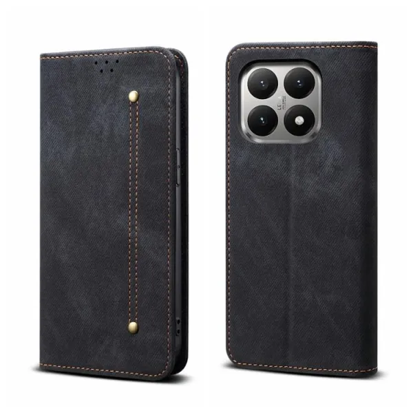 DENIM Peňaženkový kryt pre Xiaomi 15T čierny