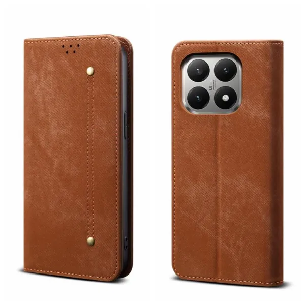 DENIM Peňaženkový kryt pre Xiaomi 15T hnedý