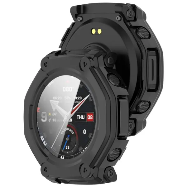 PC FULL COVER Plastový kryt so sklom pre Amazfit T-Rex 3 Pro 48mm čierny