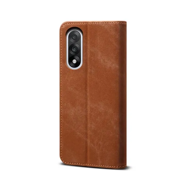 DENIM Peňaženkový kryt pre OnePlus Nord 5 5G hnedý