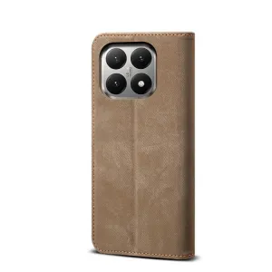 DENIM Peňaženkový kryt pre Xiaomi 15T šedohnedý