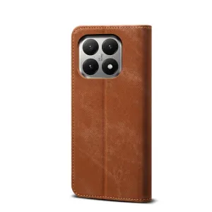 DENIM Peňaženkový kryt pre Xiaomi 15T hnedý