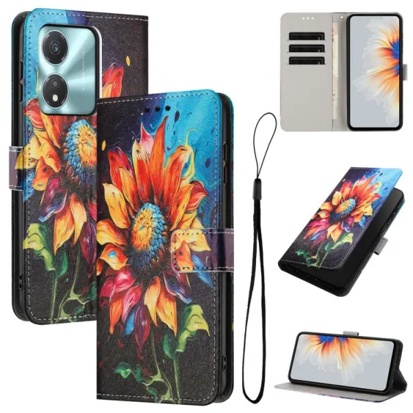 ART Peňaženkový obal pre Honor X5c Plus SUNFLOWER