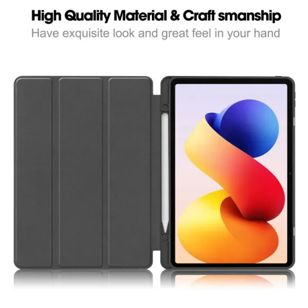 LEATHER Zaklápací kryt pre Xiaomi Redmi Pad 2 Pro modrý