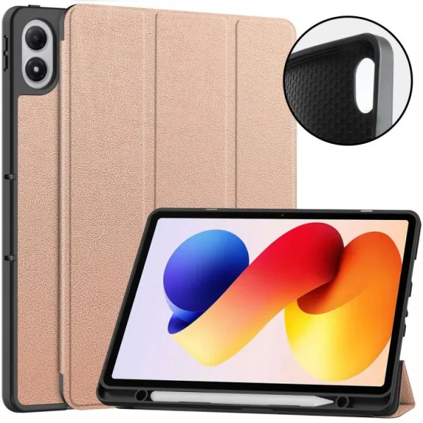 LEATHER Zaklápací kryt pre Xiaomi Redmi Pad 2 Pro ROSE GOLD
