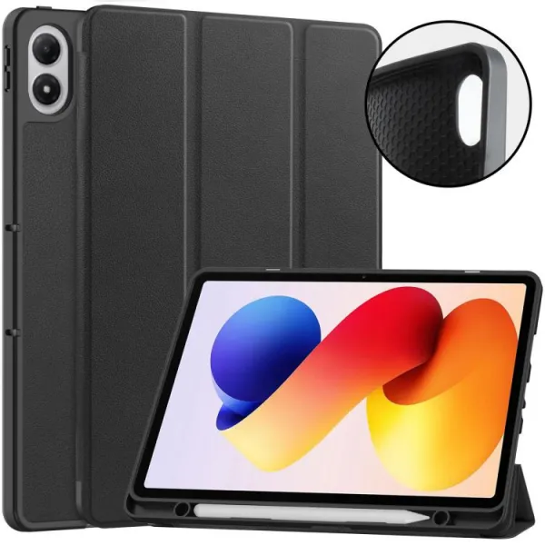 LEATHER Zaklápací kryt pre Xiaomi Redmi Pad 2 Pro čierny