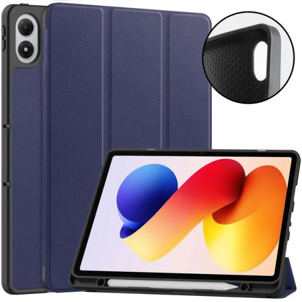 LEATHER Zaklápací kryt pre Xiaomi Redmi Pad 2 Pro modrý