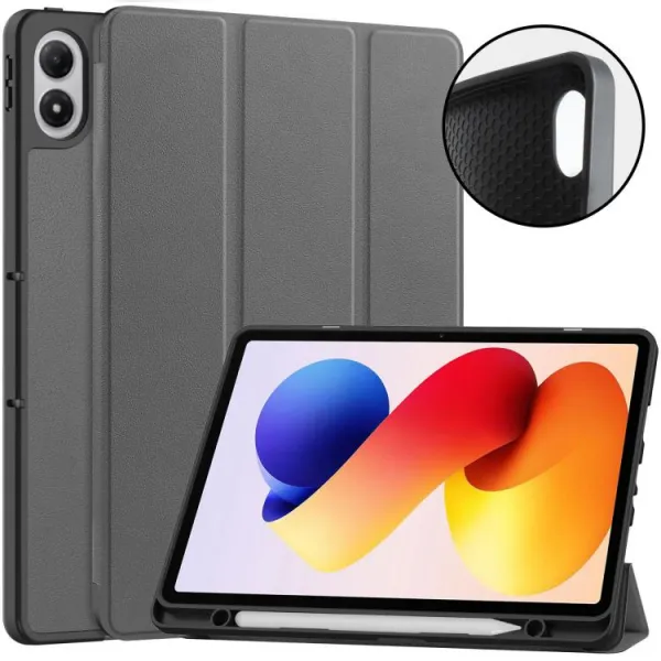 LEATHER Zaklápací kryt pre Xiaomi Redmi Pad 2 Pro šedý