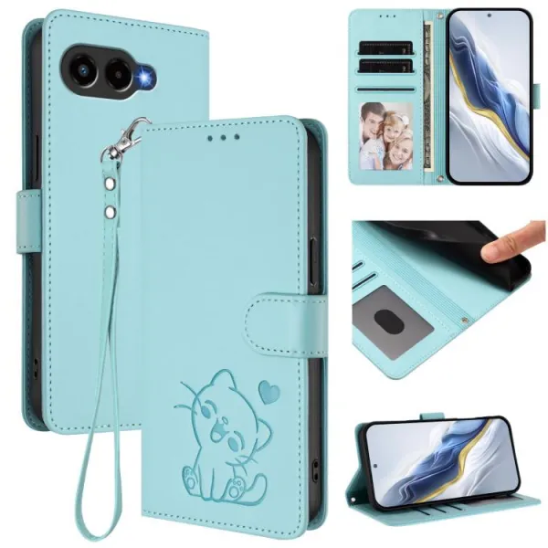 ART CAT Peňaženkový obal s remienkom pre T Phone 3 mentolový