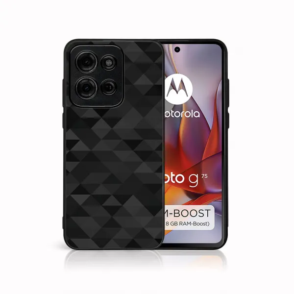 MY ART Ochranný kryt pre Motorola Moto G75 5G BLACK TRIANGLES (232)