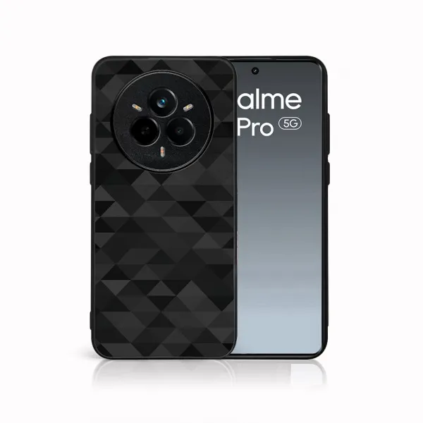 MY ART Ochranný kryt pre Realme 14 Pro+ 5G BLACK TRIANGLES (232)
