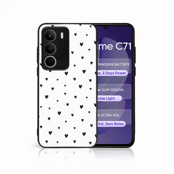 MY ART Ochranný kryt pre Realme C71 BLACK HEARTS (167)