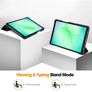 LEATHER Zaklápací kryt pre Samsung Galaxy Tab A11 čierny