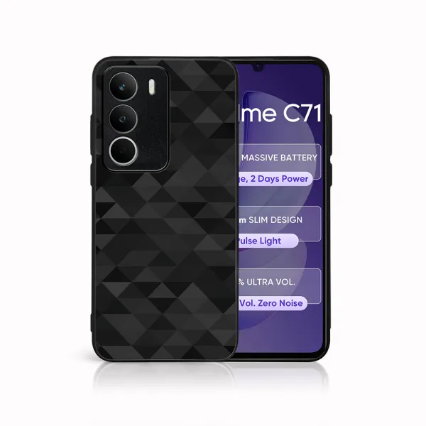 MY ART Ochranný kryt pre Realme C71 BLACK TRIANGLES (232)