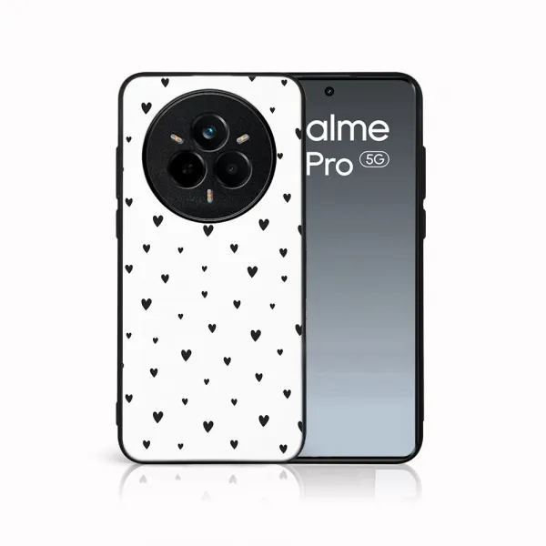 MY ART Ochranný kryt pre Realme 14 Pro+ 5G BLACK HEARTS (167)
