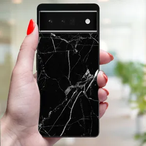 MY ART Ochranný kryt pre Google Pixel 6a BLACK MARBLE (142)