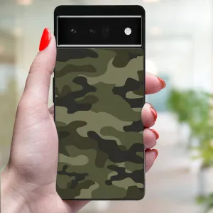 MY ART Ochranný kryt pre Google Pixel 6a GREEN CAMO (235)