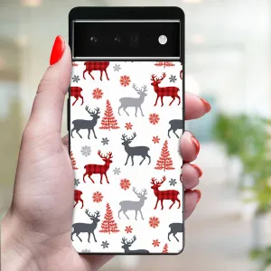 MY ART Kryt s vianočným dizajnom Google Pixel 6a DEER (068)