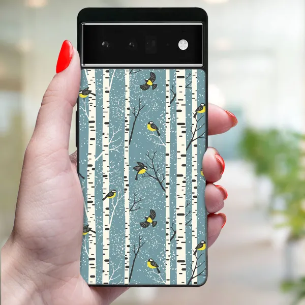 MY ART Kryt s vianočným dizajnom Google Pixel 6a BIRCH (072)