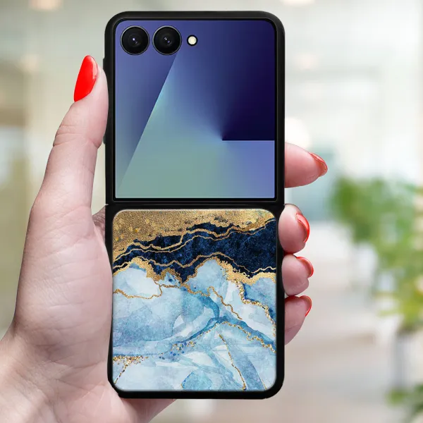 MY ART Ochranný kryt pre Samsung Galaxy Z Flip7 5G BLUE MARBLE (141)