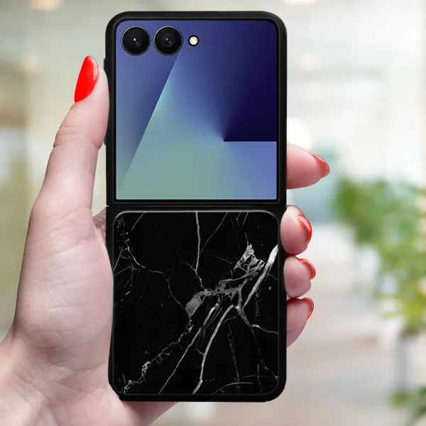 MY ART Ochranný kryt pre Samsung Galaxy Z Flip7 5G BLACK MARBLE (142)