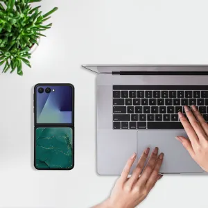 MY ART Ochranný kryt pre Samsung Galaxy Z Flip7 5G GREEN MARBLE (145)