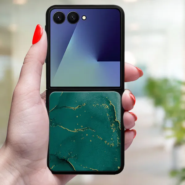 MY ART Ochranný kryt pre Samsung Galaxy Z Flip7 5G GREEN MARBLE (145)