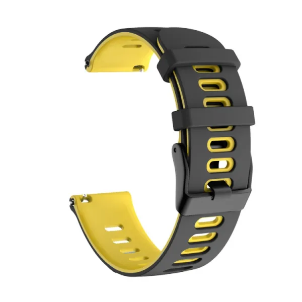 SPORTY Vymeniteľný silikónový remienok Garmin Venu 2 / Vivoactive 4 čierny-žltý