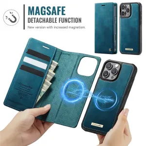 CASEME C49 Peňaženkové puzdro a zadný kryt 2v1 Apple iPhone 16 Pro Max modrý