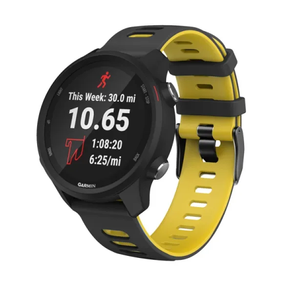 SPORTY Vymeniteľný silikónový remienok Garmin Venu 2 / Vivoactive 4 čierny-žltý