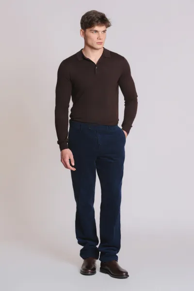 Nohavice Aspesi Pantalone New Herman Navy
