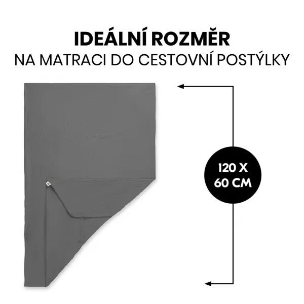 Hauck Napínacia plachta 120x60, mušelín, dark grey