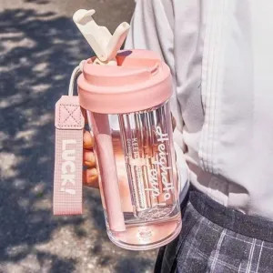 Livefy pohár so slamkou Simple 600ml, ružový