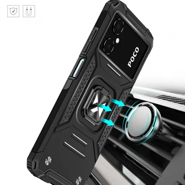 MG Ring Armor plastový kryt na Google Pixel 7, čierny