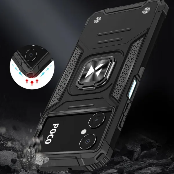 MG Ring Armor plastový kryt na Google Pixel 7, čierny