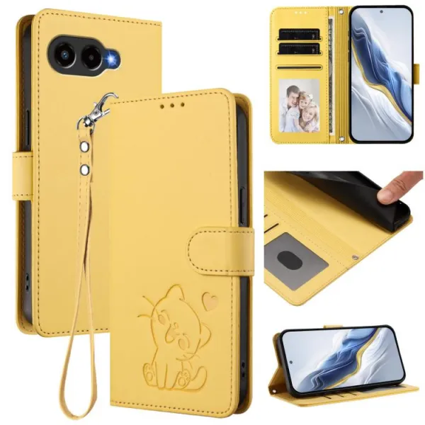 ART CAT Peňaženkový obal s remienkom pre T Phone 3 žltý